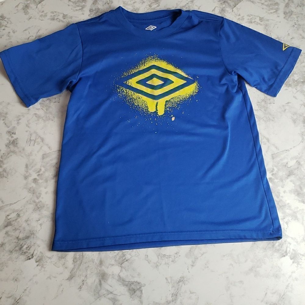 Umbro Boys Blue and Lime Green Shirt‎